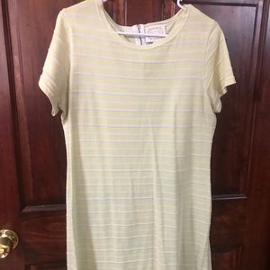 Yellow and white T-shirt dress